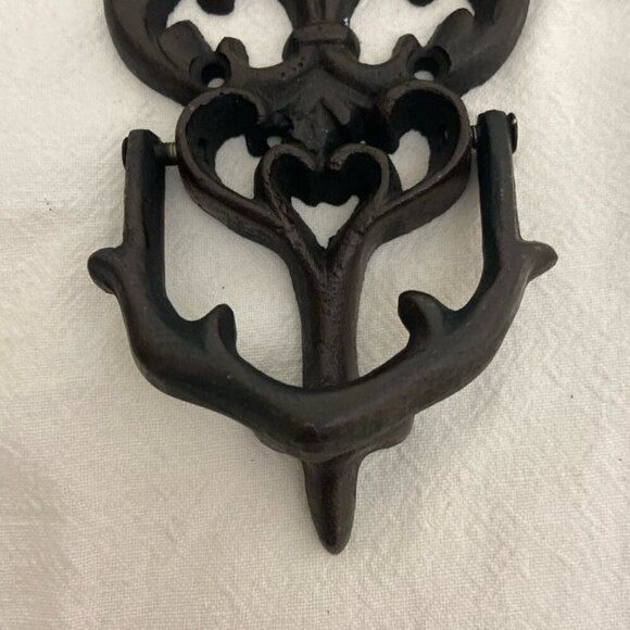 Cast Iron Door Knocker Matte Black Giftcraft Inc Metal Works Neutral Classic - Picture 3 of 5